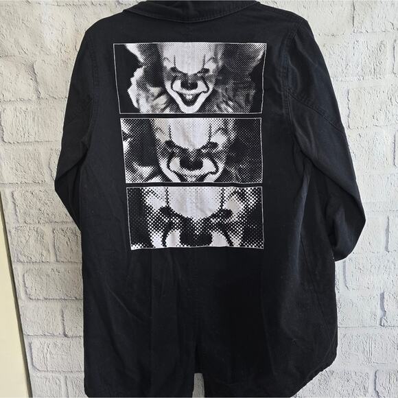 Pennywise It Two Cargo Trenchcoat Style Button Up Loser Shacket Men's Large - Picture 6 of 12